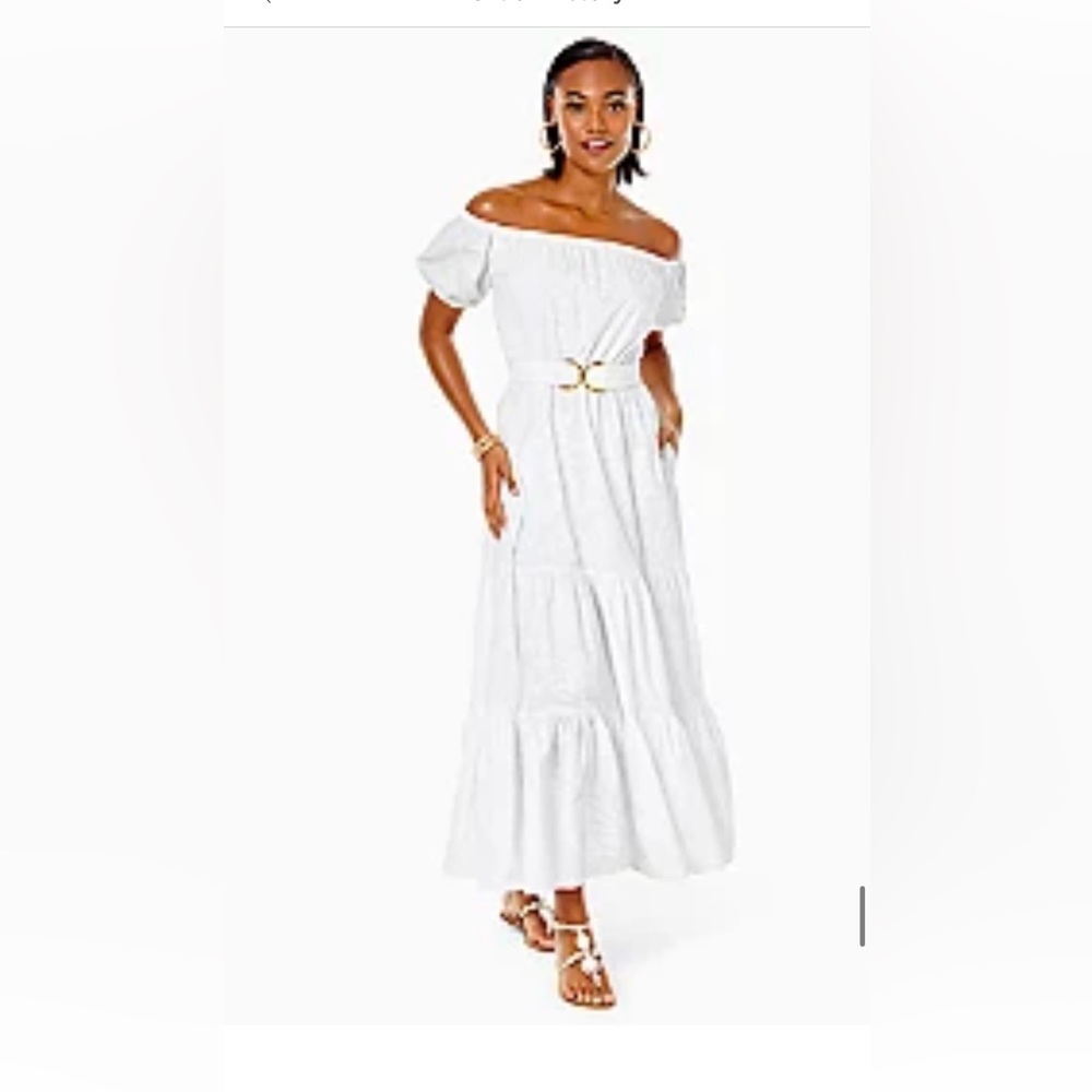 NTW Lily Pulitzer Nessa Off-The-Shoulder Maxi Dress, size S